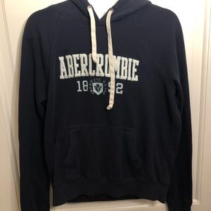 Navy blue Abercrombie logo sweater